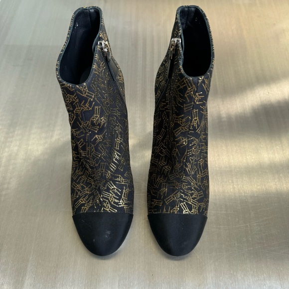 Chanel Ruler Heel Ankle Booties in Black and Gold - Picture 3 of 7